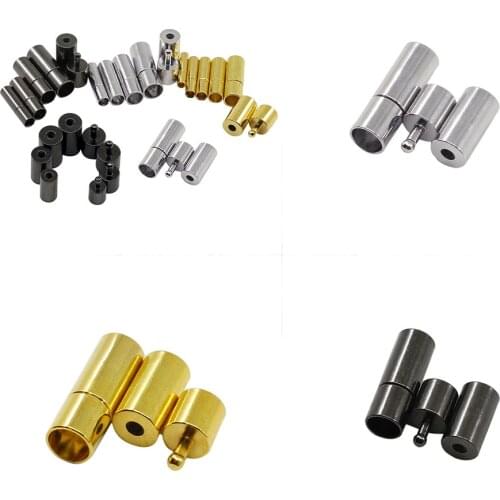 10pcs/lot Bracelets Necklace Connector Metal End Caps End Clasp For Round Leather Supplies For DIY Jewelry Accessories Wholesale