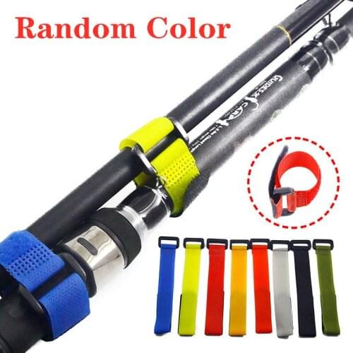 10pcs Fishing Rod Tie Holders Straps Belts Suspenders Fastener Hook Loop Reusable Cable Cord Ties Outdoor Fishing Accessories