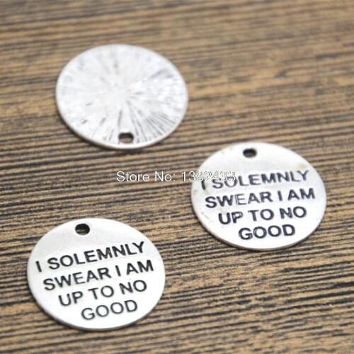 15pcs HP Charms silver tone I Solemnly Swear I Am Up To No Good Pendants 20mm