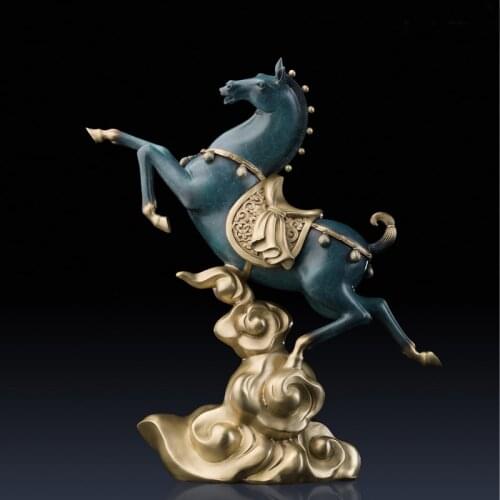 2021 high grade Good luck CHINA Royal Wealth Fortune horse HOME OFFICE BAR CLUB decoration bring wealth money bronze Sculpture
