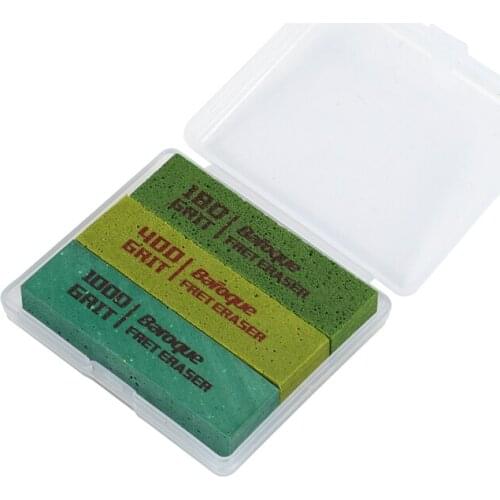 3Pcs Guitar Polishing Rubber Erasers Abrasive for Fretwire 180 Grit & 400 Grit &1000 Grit Guitar Maintain Kit