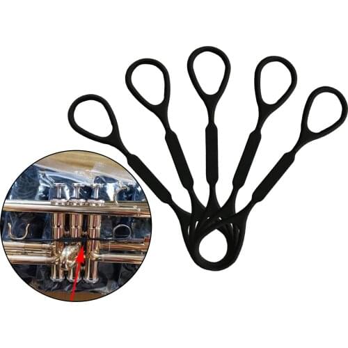 5 Pieces Black Silicone Rubber Trumpet Slide Stopper Trumpet Accessory, 12cm