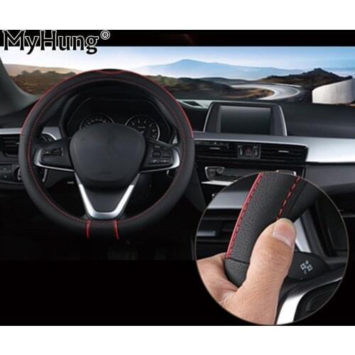 Car Steering-Wheel Covers 38cm PU Leather Car Steering Wheel Cover Steering Covers Auto Interior Accessories Car-Styling