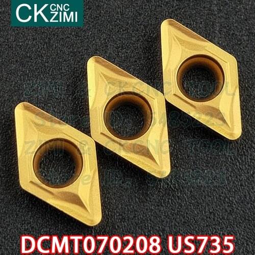 DCMT070208 US735 DCMT 070208 US735 Carbide inserts External Internal Turning inserts Tools CNC Metal Lathe cutter Tool for steel