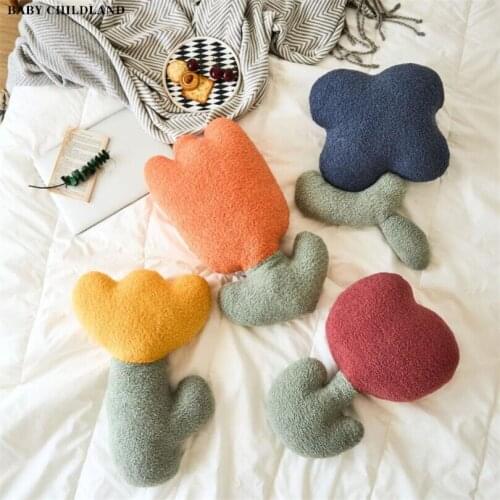 Kids Room Decoration Nordic Home Decor 50cm Baby Pillows Children Stuffed Plush Toys Flower Soft Sofa Throw Cushion Crib Pillows