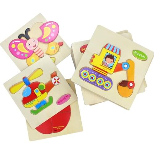 Baby Toys Wooden Puzzle Cute Cartoon Animal Intelligence Kids Educational Gift Brain Teaser Children Tangram Shapes Jigsaw gift
