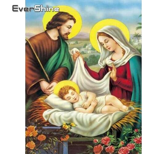 Evershine Diamond Painting New Square Stones Religion Diamond Embroidery Sale Icons Rhinestones Pictures Diamond Mosaic Family