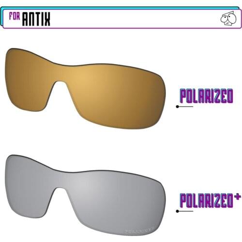 EZReplace Polarized Replacement Lenses for - Oakley Antix Sunglasses - Silver P Plus-Gunmetal P