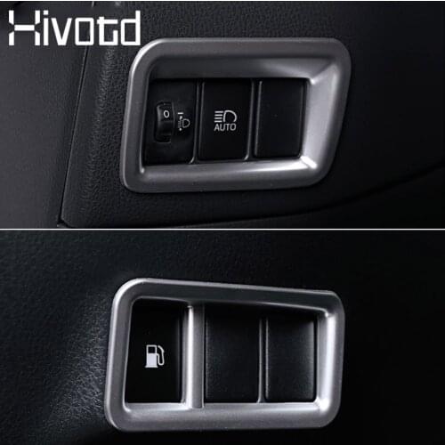 Hivotd ABS Front Fog Light Switch Cover Trim Interior Lamp Button Frame Panel Molding For Toyota C-HR CHR 2018 2019 Accessories