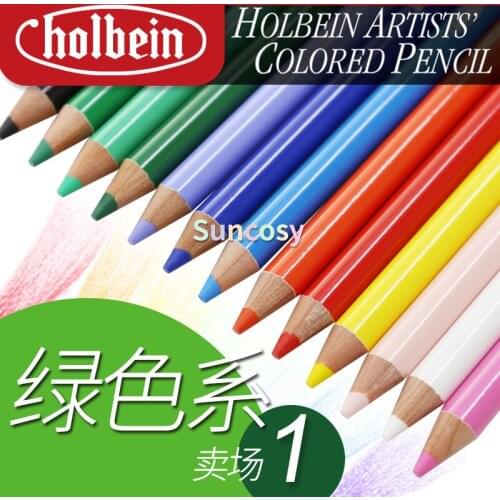 Holbein Artists' Oily Colored Pencils, Green Series Lapis De Cor Lapices Colores Material Escolar, OP222-OP277