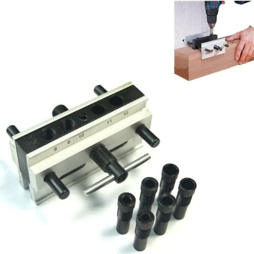 HS Tools Professional Self-Centering Doweling Jig Vice Kit Drill Guide Hole Jig Clamp Tools Woodworking