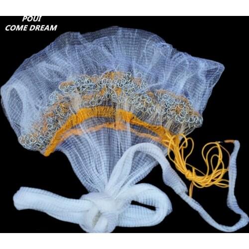 High quality open diameter 4.5m Korean style cast net fishing nets hand throw net round net rede de pesca nylon net outdoor tool