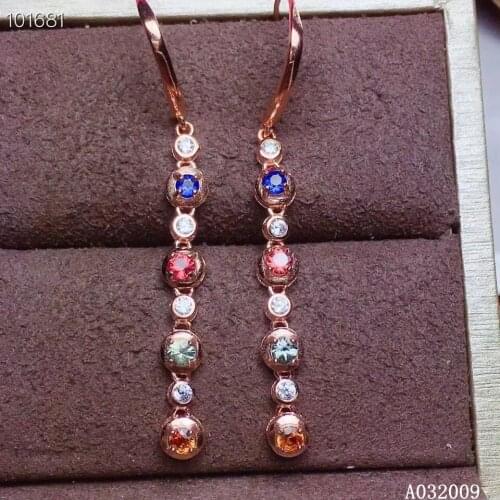 KJJEAXCMY fine jewelry 925 sterling silver inlaid natural color sapphire earrings luxury girl new eardrop support test