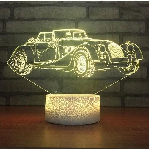 Creative Car 3d Nightlight Novelty Birthday Gift Bedroom Bedside 3d Lamp Usb Plug-in Led Wholesale Led Night Light