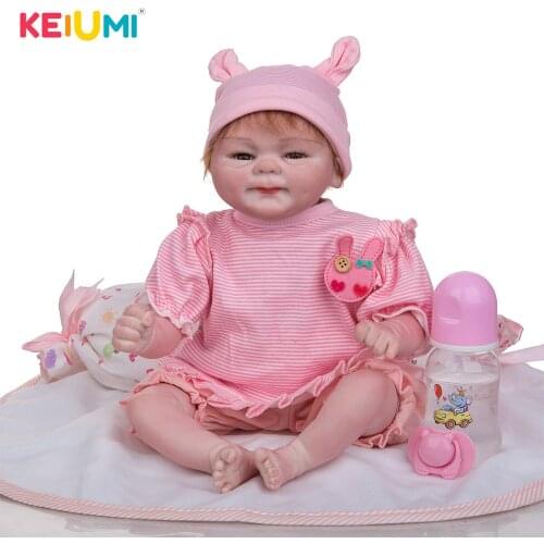 Simulation Funny Doll 17 Inch New Arrival Cloth Body Reborn Baby Dolls Girl Fashion Childrens Day Gift Free Candy Pillow