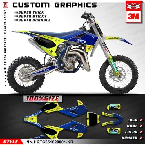 KUNGFU GRAPHICS Motocross Stickers MX Racing Decals Vinyl Wrap Enduro Deco Kit for husqvarna TC65 TC 65 2016 2017 2018 2019 2020