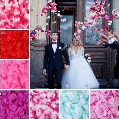 100PCS 5*5CM Silk Rose Petals for Wedding Decoration Romantic Artificial Rose Flower Wedding Accessories