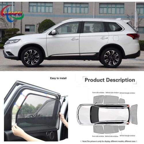 For Mitsubishi Outlander 2016 Car Full Side Windows Magnetic Sun Shade UV Protection Ray Blocking Mesh Visor Car Accessories