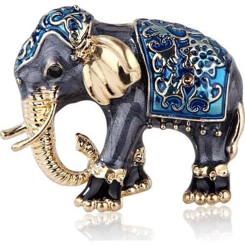 Cute exotic elephant brooch badge enamel dripping oil animal elephant corsage pins collar pins clothing accessories jewelry gift