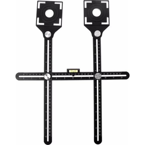 Aluminum Alloy Multi Angle Measuring Six-Fold Ruler Positional Locator Universal Trepanning Lineation Tile Glass Punching Tool