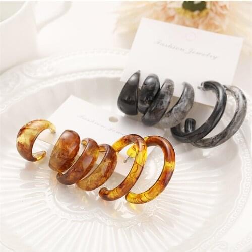 Resin Earrings Set Gold Pearl Dangle For Women Girl 2021 New Geometric Drop Earring Brincos Female Vintage Jewelry Party Gift