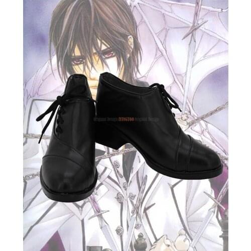 Clan Kaname Shoes Cosplay Vampire Knight Clan Kaname Black Boots Cosplay Shoes Custom Made for Men and Women