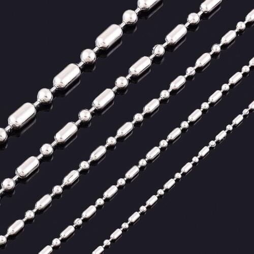 316L Stainless Steel Necklace For High Quality Silver Color Jewelry Chian Fashion Women and Men Bamboo Chain Necklace
