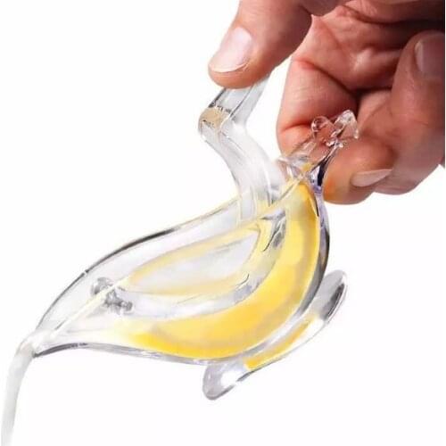 Transparent Fruit Juicer Mini Manual Juicer Acrylic Lemon Clip Household Kitchen Gadget Boat Shape Fruit Juicer Kitchen Tools