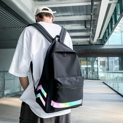Reflective stripes Backpack New 2020 Fashion Black Backpack Unisex Waterproof OXford Backpack Large Capacity School Bags for Boy