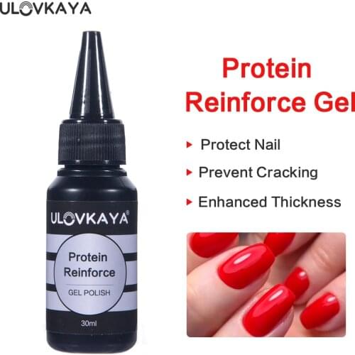 ULOVKAYA 30ML Protein Reinforce Gel UV Nail Varnish Long-Lasting Nail Lacquer Strong Thick Structure Gel Nail Polish Soak Off