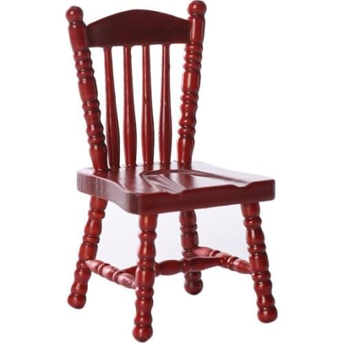 1/12 Wooden Mini Chair house Rocking Chair Seat Model Toy DIY Miniature Scenery Accessory For Dolls House Accessories Decor Toys