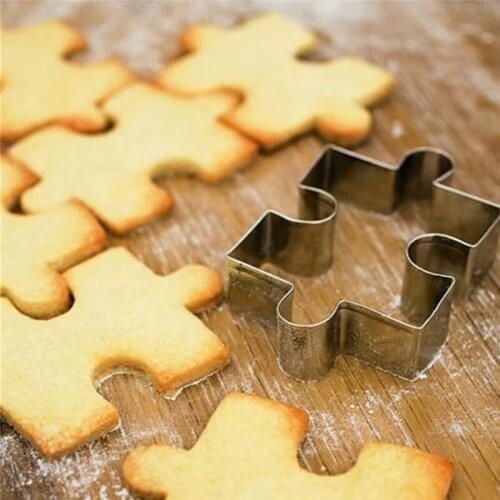 1Pc Stainless Steel Puzzle Shape Cake Mold Cookie Cutter Fondant Cake Decorating Tools Sugar craft Fondant Cutter Baking Tool