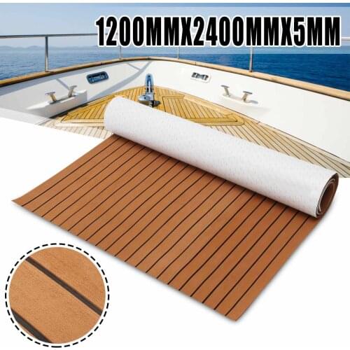2.4m Self-Adhesive Foam Teak Decking EVA Marine Flooring Faux Boat Yacht Flooring Decking Sheet Marine Orange White Vehicle Pad
