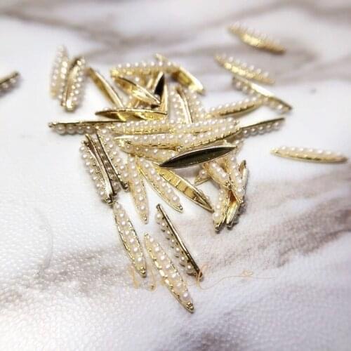 20pcs horse eye alloy nail art decorations with pearl/rhinestone gold and silver nail art jewelry 3d nails art supplies