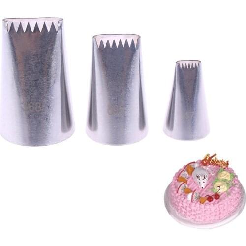 3pcs set Basket Weave Tips Icing Piping Nozzle Tips Stainless Steel Writing Tube Nozzle Baking & Pastry Tools Fondant Cake Decor