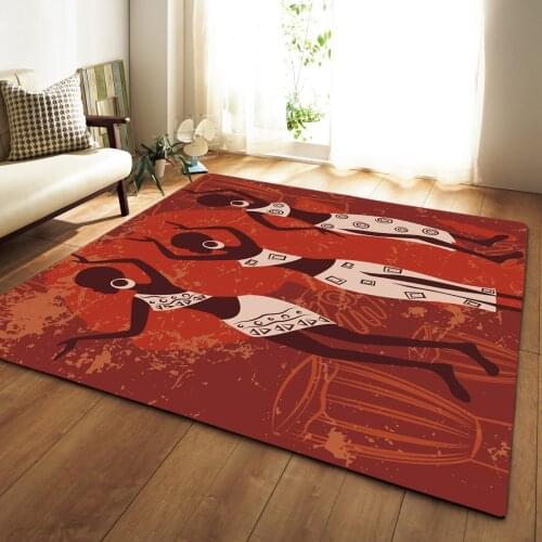 3D African Woman Pattern Area Rugs Big Parlor Carpets Mat Soft Flannel Home Decorative Rug and Carpet for Living Room