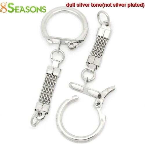 8SEASONS Key Chains & Key Rings Silver Color Color 6.2cm x 2.3cm,30PCs,Key Chains Length:3.8cm (B27327)