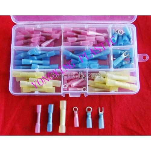 96pcs/box heat shrink terminal block kits suit cable0.5-6mm2 splice wire ferrules
