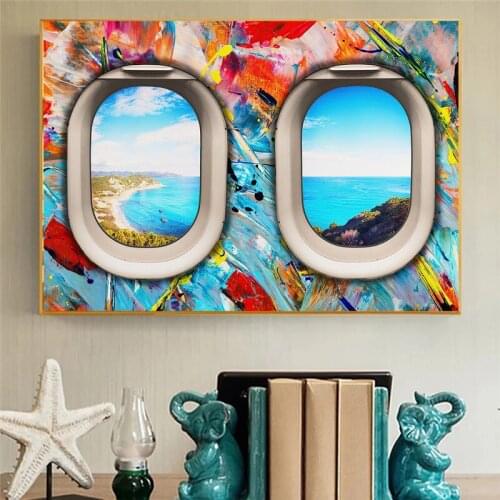 Abstract Landscape Poster and Prints Beach Ocean Canvas Painting Nordic Wall Pictures for Living Room Cuadros Home Decoration