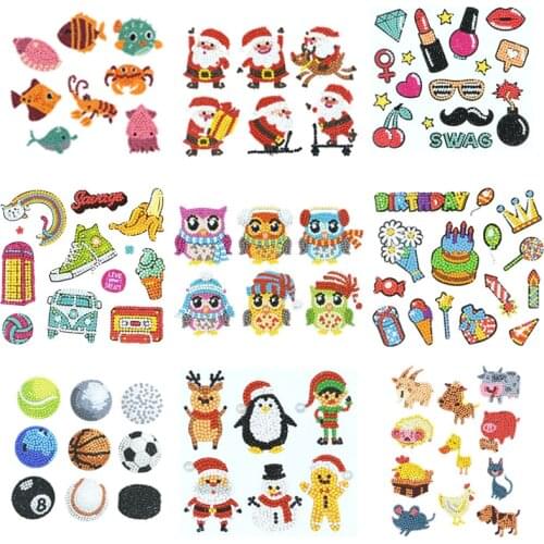 Diamond Painting Sticks Kit Children Adhesive Stickers Owls DIY Round Diamond Painting Wall Decor DIY Mosaic Painting Kit Gifts