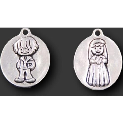 15pcs Silver Plated Handsome boy Tag Metal Pendant DIY Metal Jewelry Handicraft Accessories Findings 18*24mm A185