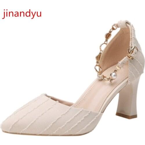5/7cm Heels Sandals Women Shoes High Heel Pointed Toe Womans Pumps Fashion Sexy Black Beige Summer Wedding Shoes Bride Heels