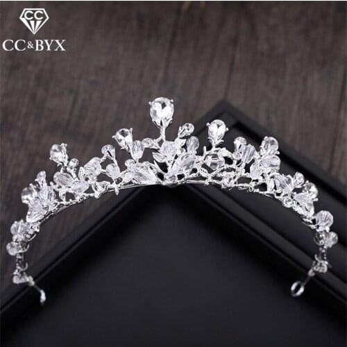CC Tiaras And Crwons Hairbands Water Drop Luxury Engagement Wedding Hair Accessories For Bride Jewelry Rhinestones Beads XY108