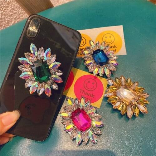 Phone Grip Tok Bling Diamond Phone Ring Holder Griptok Support Telephone For iPhone Samsung S21 Huawei Phone Socket Mobile Stand