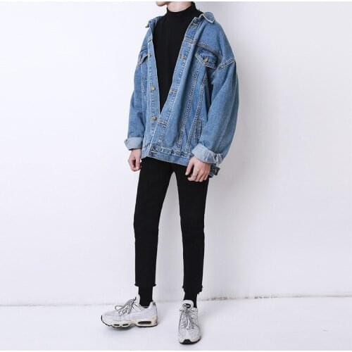 Fashion 2021 Autumn And Winter New Korean Oversize Denim Jacket Male Retro Coat Denim Men Women Clothing