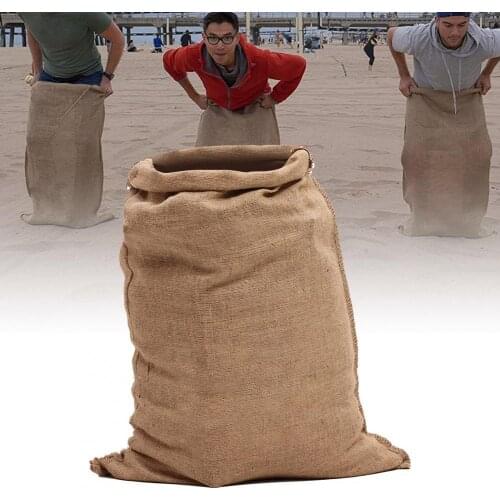2021 Lightweight Wide Application Potato Sack Large Capacity Eco-friendly Imitation Linen Elastic Competition Bag for Garden