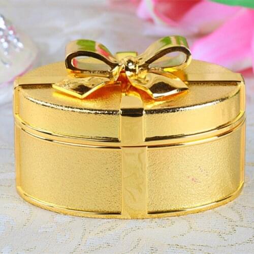 European gold color jewelry storage box metal jewelry organizer case Ring earrings cosmetic box for makeup decoration Z126