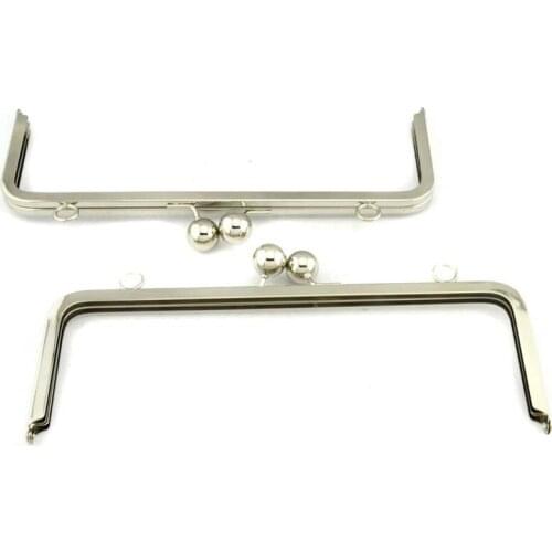 8'' x 3 '' Inch Silver Purse Frame With Top Rings