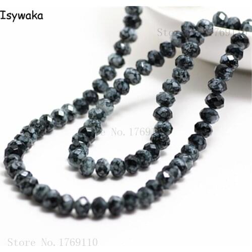 Isywaka Fashion 4x6mm 50pcs Rondelle Austria faceted Crystal Glass Beads Loose Spacer Round Beads for Jewelry Making No.54R6