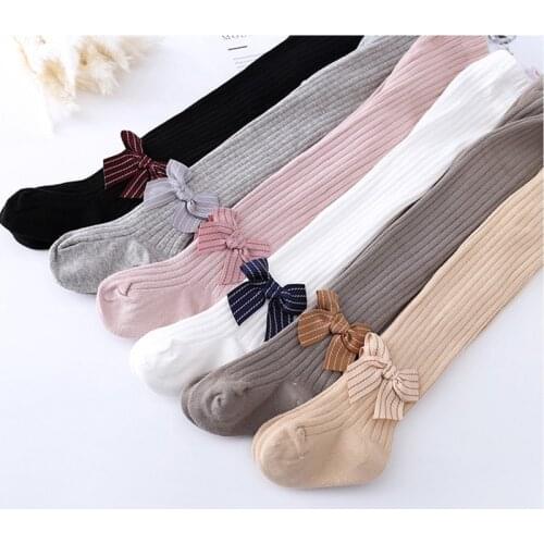 Princess Newborn Baby Girls Stockings Warm Knit Toddler baby bowknot design pantyhose infant Tights Baby children meias